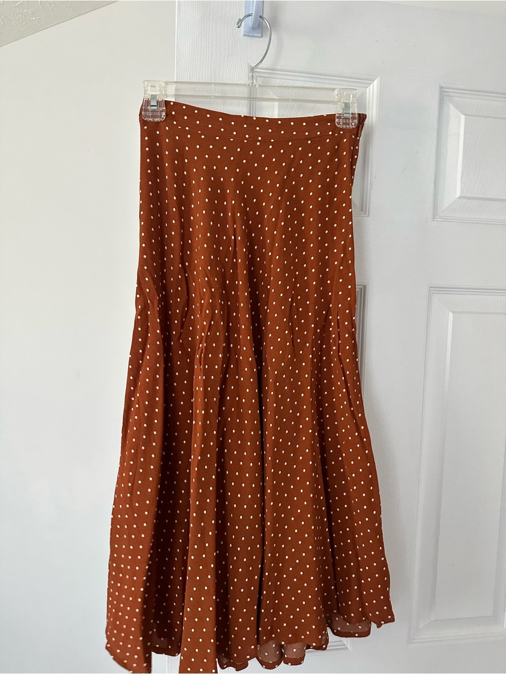 H&M Brown Polka Dot Midi Skirt